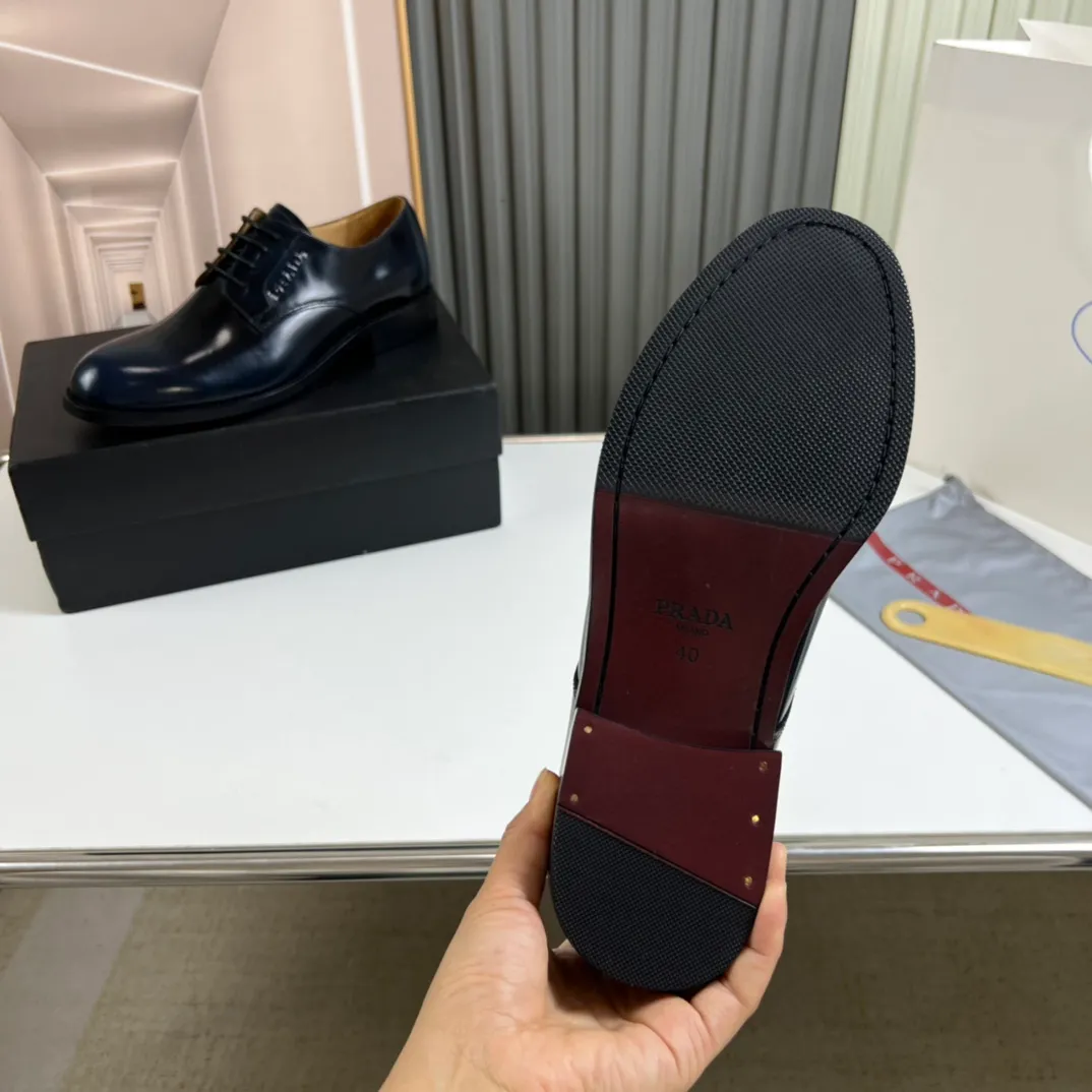 Men's shoes 💰520💰 Prada.PRADA men's business casual leather shoes, 1:1 shipment ⬆️Luxury and noble 👞All imported original brand leather, just to create a more comfortable wearing experience, upper: original open edge beaded cowhide ➕Imported full cow lining, original outsole ✔️36-45 (45 non-returnable)